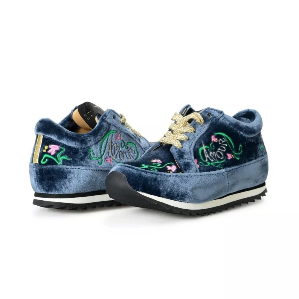 Sneakers Shoes Charlotte Olympia Girls Multi-Color Velvet Leather Fashion